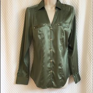 White House black market silk blouse